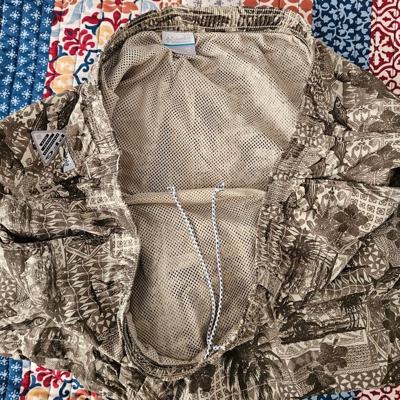 Columbia PFG Clearwater Shores Swim Trunks Men 40 x 6" Olive Green Fish Tropical - Picture 4 of 8